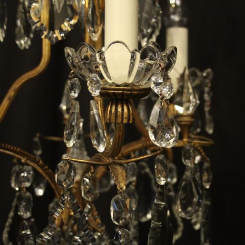 FRENCH GILDED 4 LIGHT BIRDCAGE ANTIQUE CHANDELIER - ADDITIONAL PHOTO 3