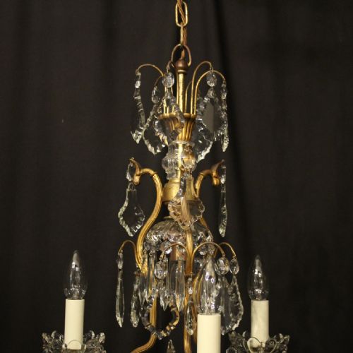 FRENCH GILDED 4 LIGHT BIRDCAGE ANTIQUE CHANDELIER - ADDITIONAL PHOTO 5