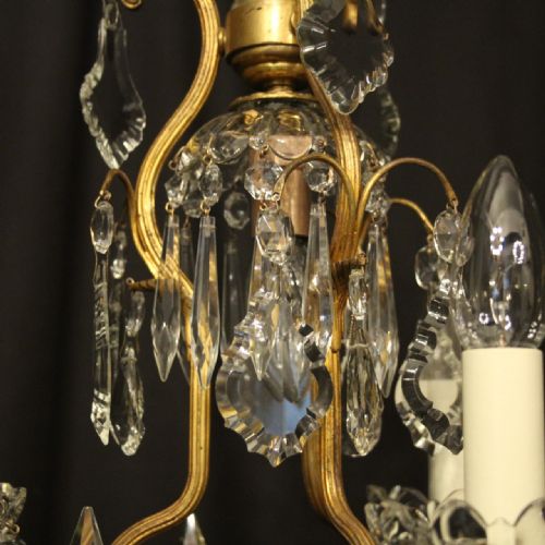 FRENCH GILDED 4 LIGHT BIRDCAGE ANTIQUE CHANDELIER - ADDITIONAL PHOTO 6