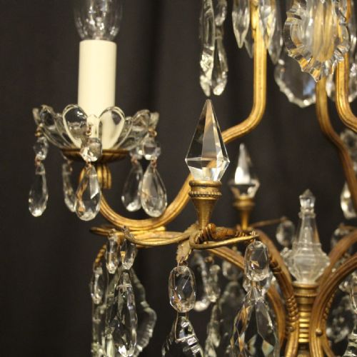 FRENCH GILDED 4 LIGHT BIRDCAGE ANTIQUE CHANDELIER - ADDITIONAL PHOTO 8