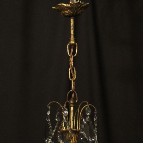 FRENCH GILDED 4 LIGHT BIRDCAGE ANTIQUE CHANDELIER - ADDITIONAL PHOTO 9