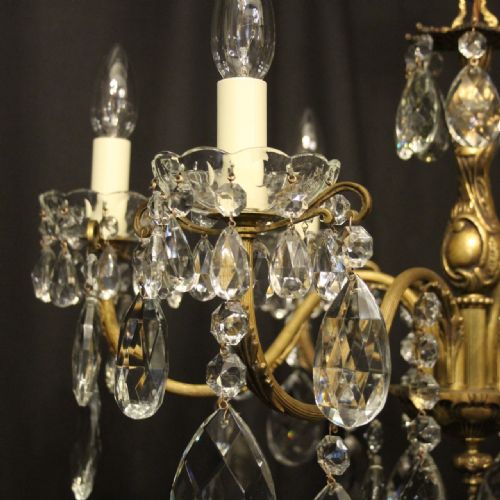 FRENCH 6 LIGHT GILDED BRONZE ANTIQUE CHANDELIER - ADDITIONAL PHOTO 2