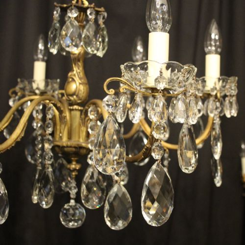 FRENCH 6 LIGHT GILDED BRONZE ANTIQUE CHANDELIER - ADDITIONAL PHOTO 3
