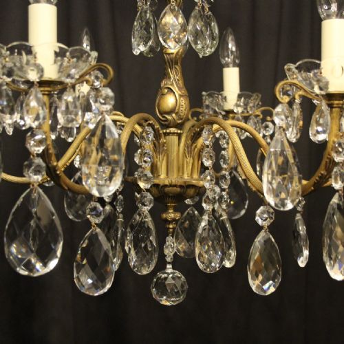 FRENCH 6 LIGHT GILDED BRONZE ANTIQUE CHANDELIER - ADDITIONAL PHOTO 4