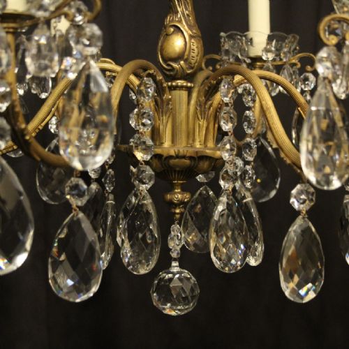 FRENCH 6 LIGHT GILDED BRONZE ANTIQUE CHANDELIER - ADDITIONAL PHOTO 6