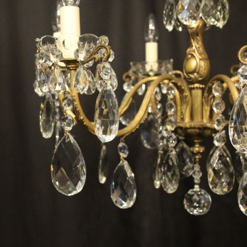 FRENCH 6 LIGHT GILDED BRONZE ANTIQUE CHANDELIER - ADDITIONAL PHOTO 7