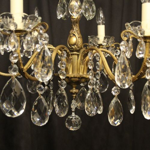 FRENCH 6 LIGHT GILDED BRONZE ANTIQUE CHANDELIER - ADDITIONAL PHOTO 8