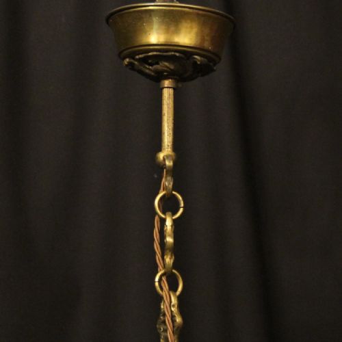 FRENCH 6 LIGHT GILDED BRONZE ANTIQUE CHANDELIER - ADDITIONAL PHOTO 9