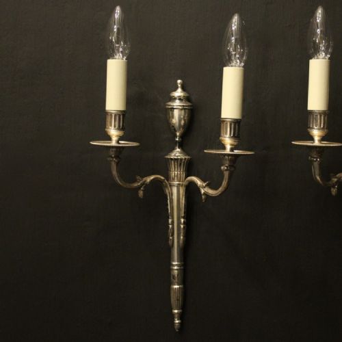 FRENCH PAIR OF SILVER GILDED ANTIQUE WALL LIGHTS - ADDITIONAL PHOTO 1
