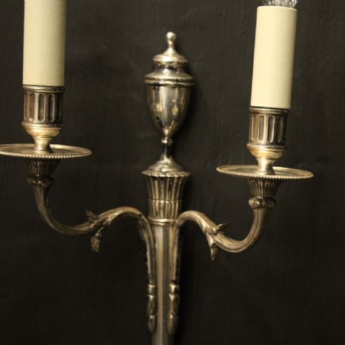 FRENCH PAIR OF SILVER GILDED ANTIQUE WALL LIGHTS - ADDITIONAL PHOTO 2