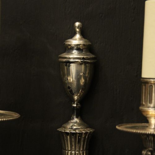 FRENCH PAIR OF SILVER GILDED ANTIQUE WALL LIGHTS - ADDITIONAL PHOTO 4