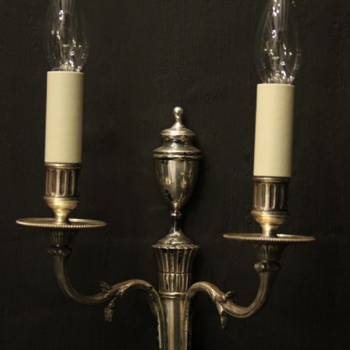 FRENCH PAIR OF SILVER GILDED ANTIQUE WALL LIGHTS - ADDITIONAL PHOTO 6