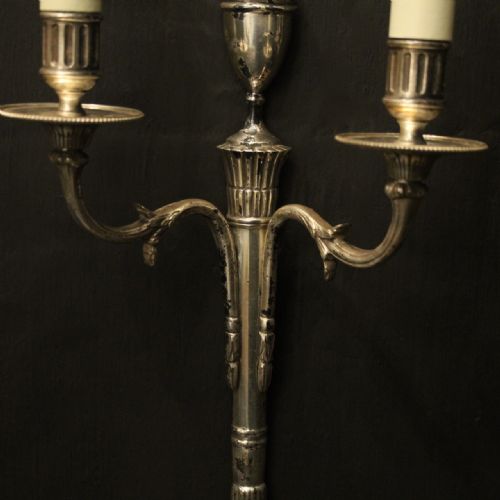 FRENCH PAIR OF SILVER GILDED ANTIQUE WALL LIGHTS - ADDITIONAL PHOTO 8