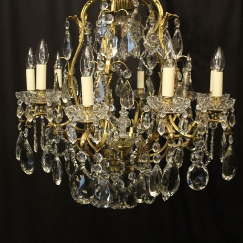 FRENCH GILDED BRONZE CRYSTAL 11 LIGHT CHANDELIER - ADDITIONAL PHOTO 1