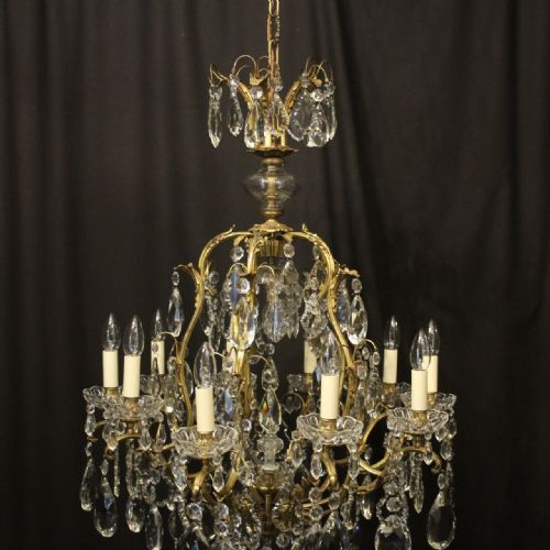 FRENCH GILDED BRONZE CRYSTAL 11 LIGHT CHANDELIER - ADDITIONAL PHOTO 2