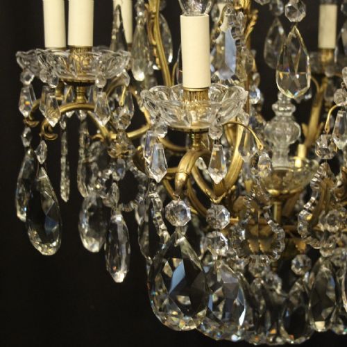 FRENCH GILDED BRONZE CRYSTAL 11 LIGHT CHANDELIER - ADDITIONAL PHOTO 3