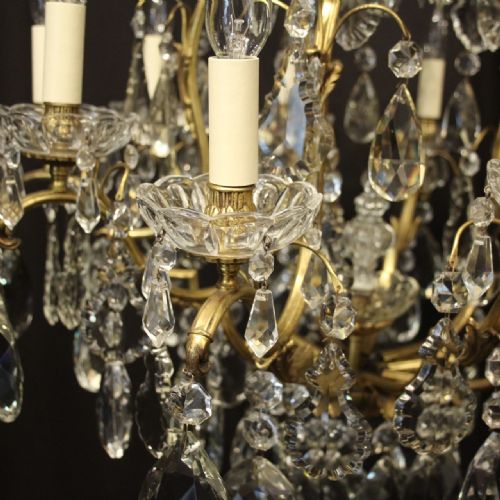 FRENCH GILDED BRONZE CRYSTAL 11 LIGHT CHANDELIER - ADDITIONAL PHOTO 4