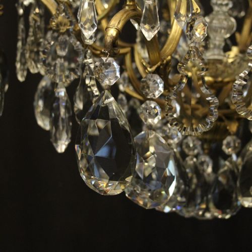 FRENCH GILDED BRONZE CRYSTAL 11 LIGHT CHANDELIER - ADDITIONAL PHOTO 6