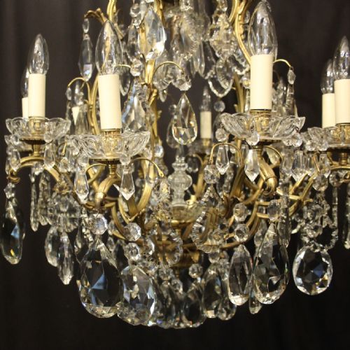 FRENCH GILDED BRONZE CRYSTAL 11 LIGHT CHANDELIER - ADDITIONAL PHOTO 7