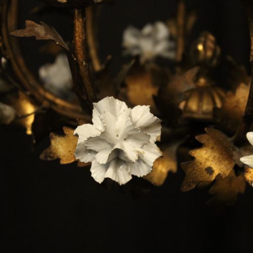 ITALIAN FLORENTINE 5 LIGHT ANTIQUE CHANDELIER - ADDITIONAL PHOTO 3