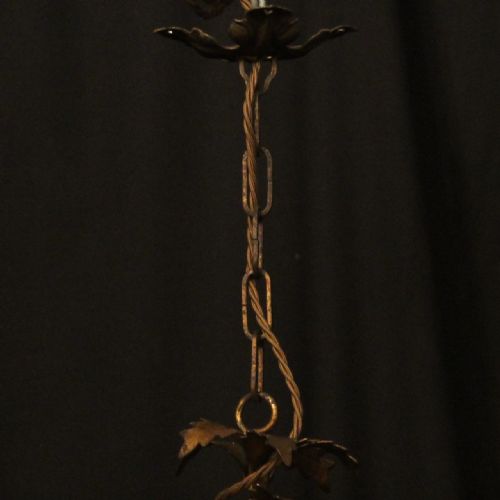ITALIAN FLORENTINE 5 LIGHT ANTIQUE CHANDELIER - ADDITIONAL PHOTO 9