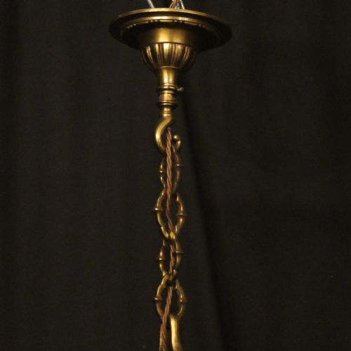 FRENCH GILDED BRONZE 8 LIGHT ANTIQUE CHANDELIER - ADDITIONAL PHOTO 9