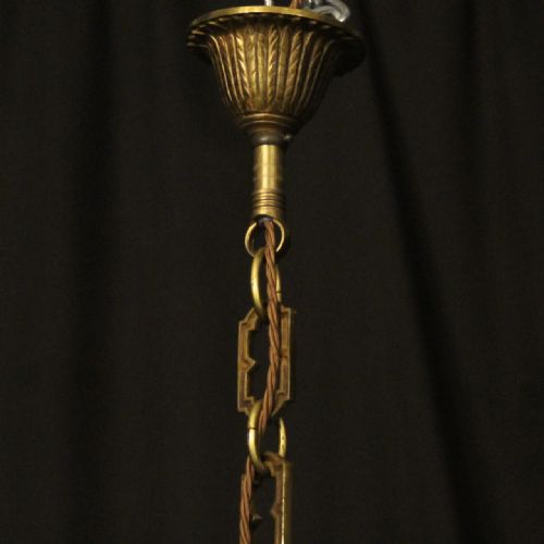 FRENCH GILDED BRONZE 8 LIGHT ANTIQUE CHANDELIER - ADDITIONAL PHOTO 9