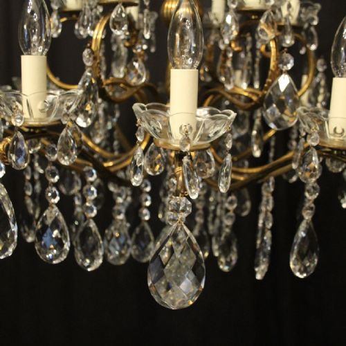 ITALIAN 18 LIGHT GILDED BRASS ANTIQUE CHANDELIER - ADDITIONAL PHOTO 7