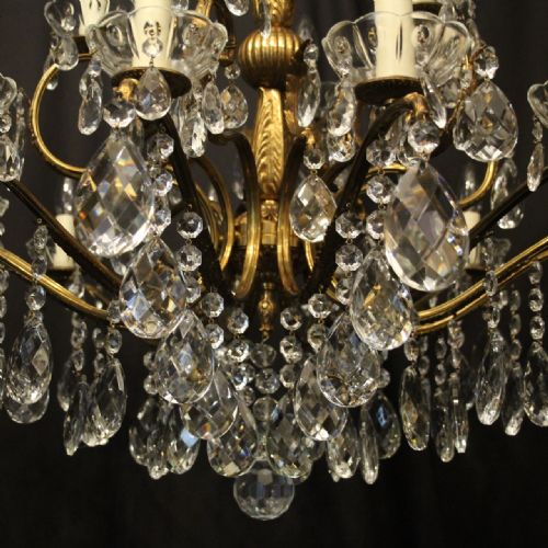 ITALIAN 18 LIGHT GILDED BRASS ANTIQUE CHANDELIER - ADDITIONAL PHOTO 8