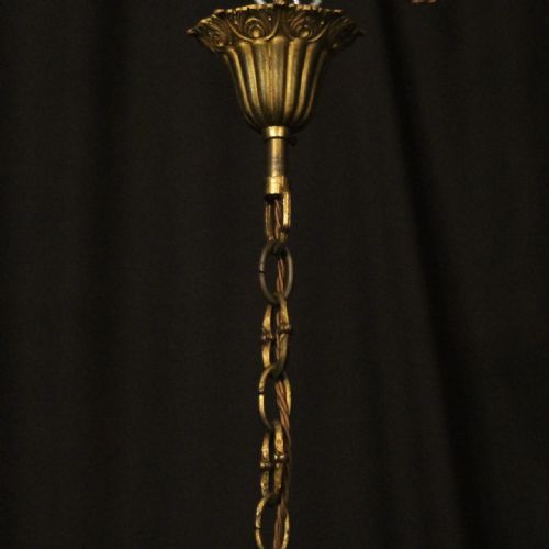 ITALIAN 18 LIGHT GILDED BRASS ANTIQUE CHANDELIER - ADDITIONAL PHOTO 9