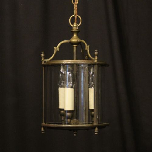french convex triple light hall lantern - CATEGORY: ANTIQUE LIGHTING - DATED 1920