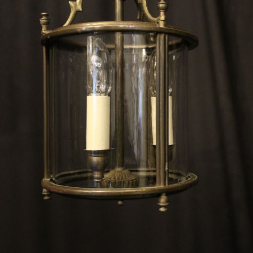 FRENCH CONVEX TRIPLE LIGHT HALL LANTERN - ADDITIONAL PHOTO 1