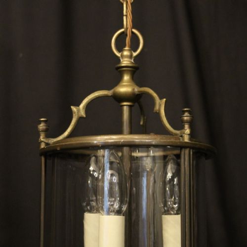 FRENCH CONVEX TRIPLE LIGHT HALL LANTERN - ADDITIONAL PHOTO 2