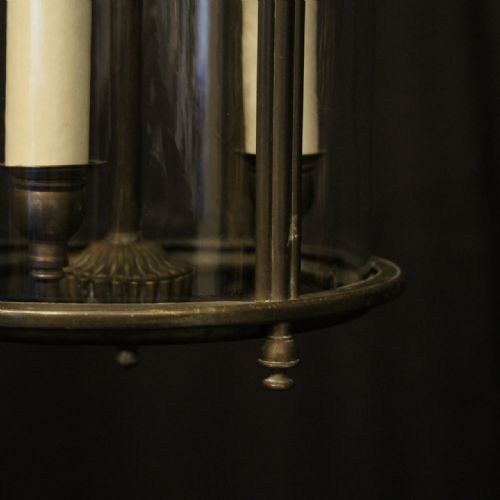 FRENCH CONVEX TRIPLE LIGHT HALL LANTERN - ADDITIONAL PHOTO 9