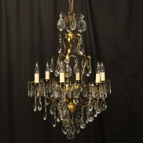 french gilded birdcage antique chandelier - CATEGORY: ANTIQUE LIGHTING - DATED 1920
