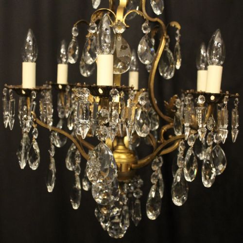 FRENCH GILDED BIRDCAGE ANTIQUE CHANDELIER - ADDITIONAL PHOTO 4