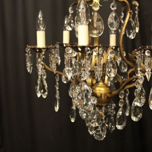 FRENCH GILDED BIRDCAGE ANTIQUE CHANDELIER - ADDITIONAL PHOTO 5