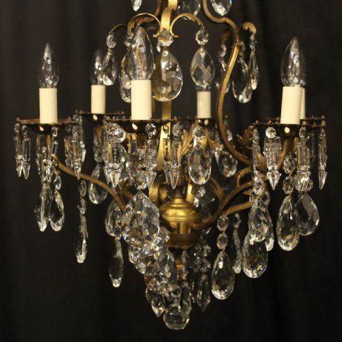 FRENCH GILDED BIRDCAGE ANTIQUE CHANDELIER - ADDITIONAL PHOTO 6