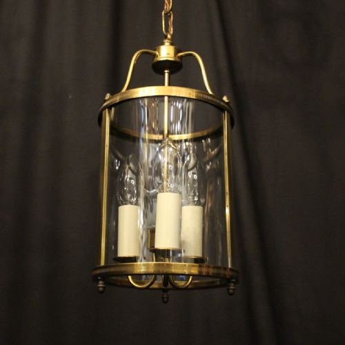 FRENCH GILDED TRIPLE LIGHT CONVEX HALL LANTERN - ADDITIONAL PHOTO 8