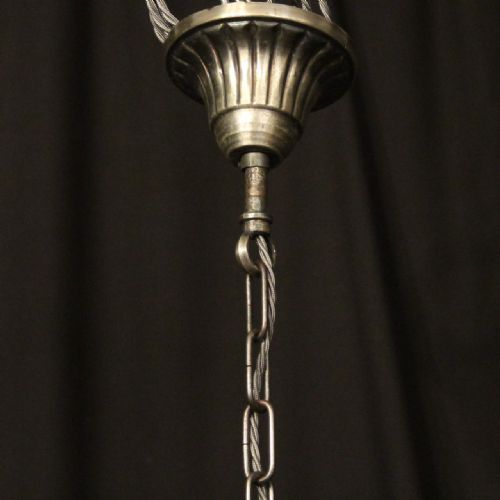 FRENCH SILVER PLATED 8 LIGHT CHANDELIER - ADDITIONAL PHOTO 9
