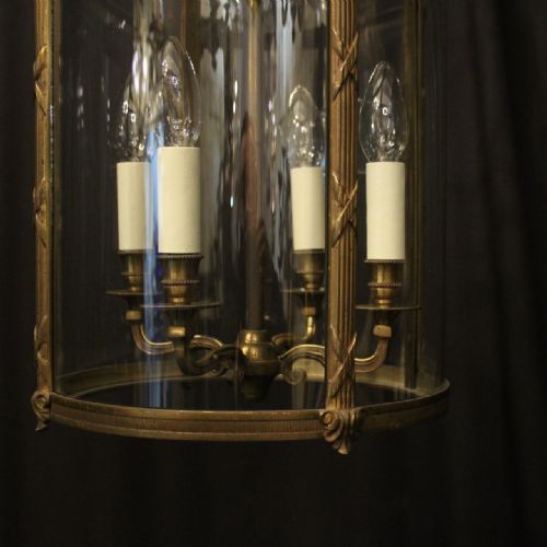 FRENCH GILDED FOUR LIGHT ANTIQUE HALL LANTERN - ADDITIONAL PHOTO 3