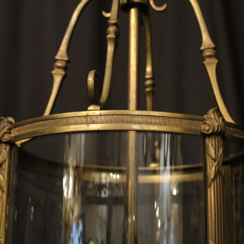 FRENCH GILDED FOUR LIGHT ANTIQUE HALL LANTERN - ADDITIONAL PHOTO 5