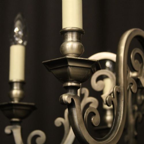 FRENCH SILVER PLATED 6 LIGHT CHANDELIER - ADDITIONAL PHOTO 8