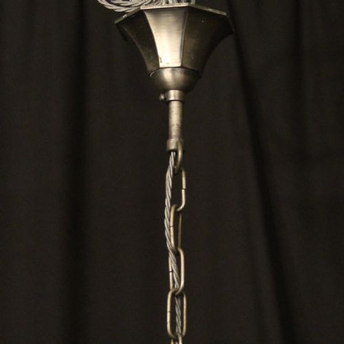 FRENCH SILVER PLATED 6 LIGHT CHANDELIER - ADDITIONAL PHOTO 9