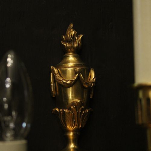 FRENCH PAIR OF GILDED FIVE ARM ANTIQUE WALL LIGHTS - ADDITIONAL PHOTO 5