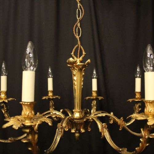 FRENCH GILDED BRONZE 8 LIGHT CHANDELIER - ADDITIONAL PHOTO 1