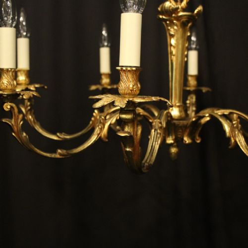 FRENCH GILDED BRONZE 8 LIGHT CHANDELIER - ADDITIONAL PHOTO 2