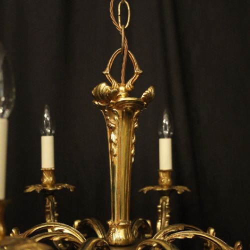 FRENCH GILDED BRONZE 8 LIGHT CHANDELIER - ADDITIONAL PHOTO 3