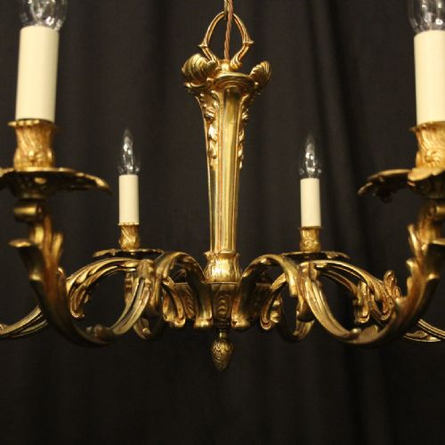 FRENCH GILDED BRONZE 8 LIGHT CHANDELIER - ADDITIONAL PHOTO 7