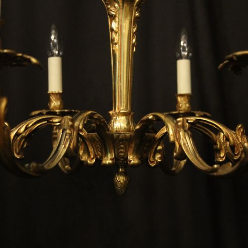 FRENCH GILDED BRONZE 8 LIGHT CHANDELIER - ADDITIONAL PHOTO 8
